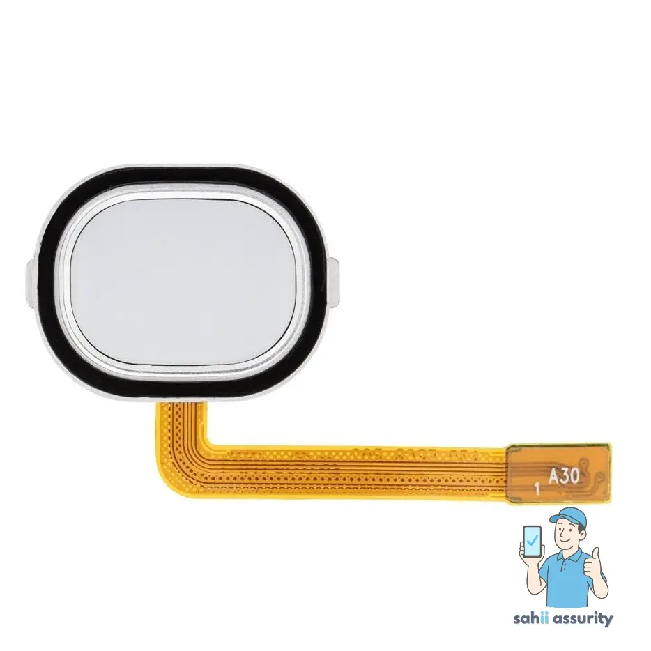 Fingerprint Sensor with Flex Cable for Samsung Galaxy A30 White thumbnail